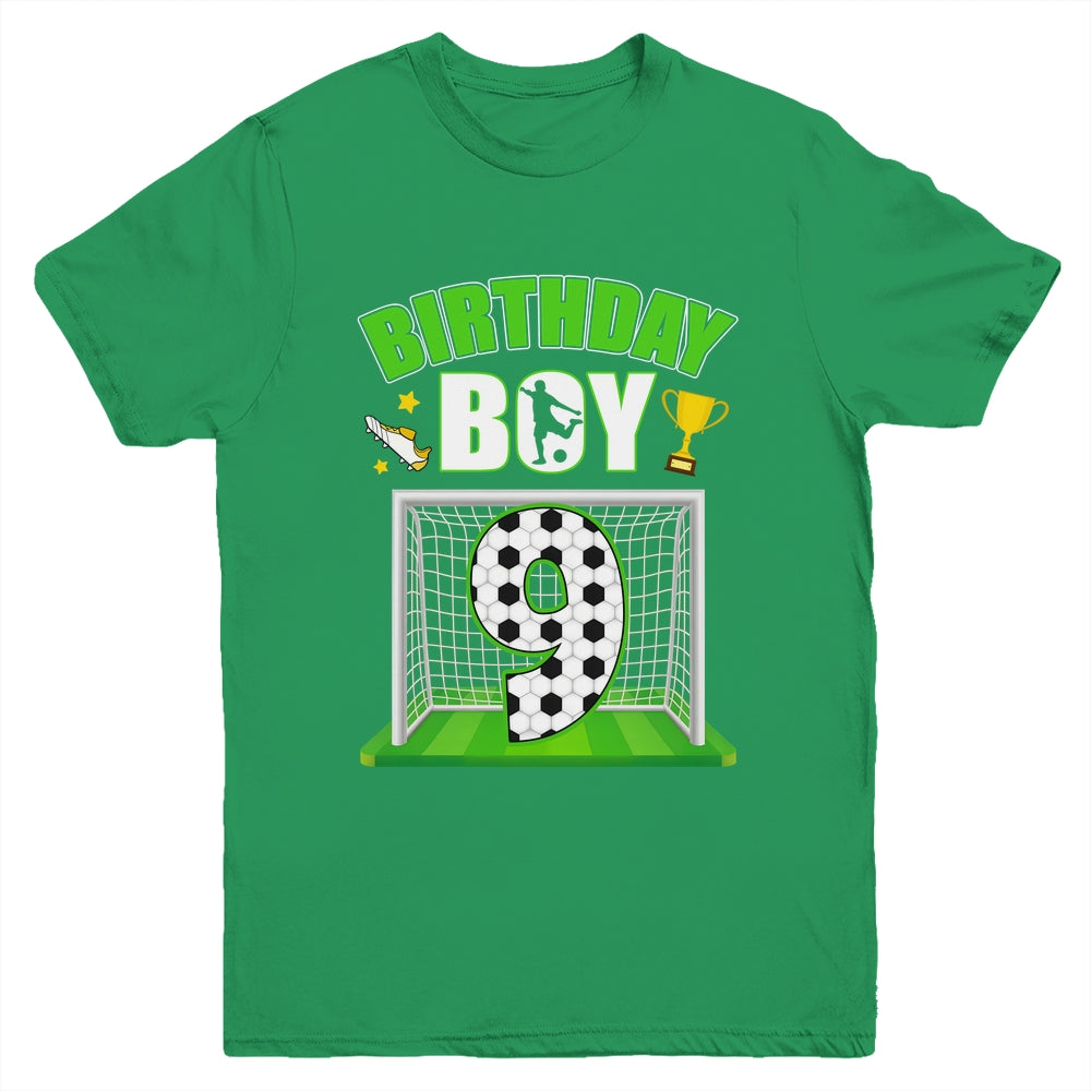 Soccer 9th Birthday Boy 9 Year Old Sport 7yr Boys Party Youth Shirt | siriusteestore
