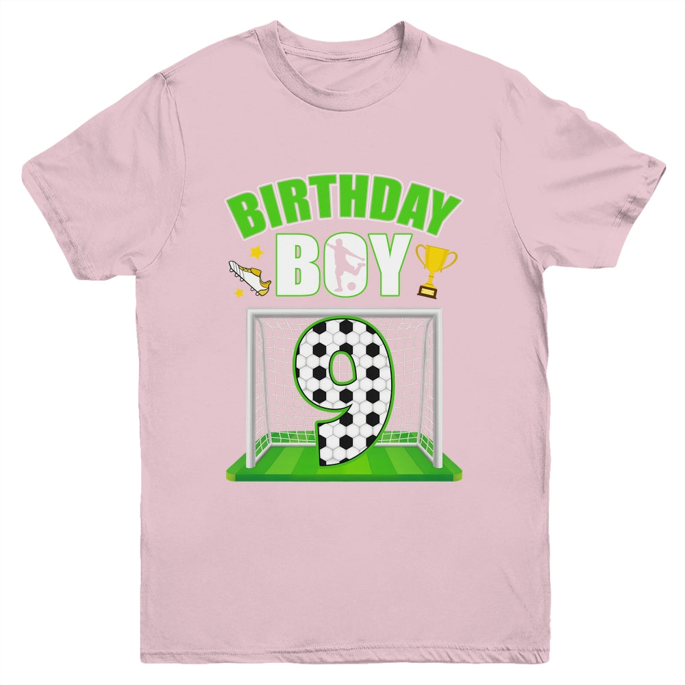 Soccer 9th Birthday Boy 9 Year Old Sport 7yr Boys Party Youth Shirt | siriusteestore