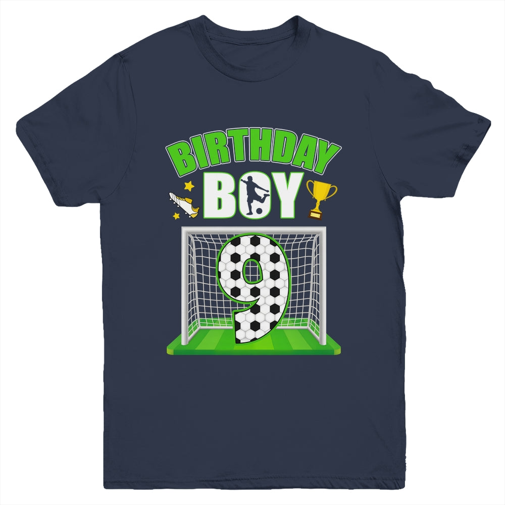 Soccer 9th Birthday Boy 9 Year Old Sport 7yr Boys Party Youth Shirt | siriusteestore
