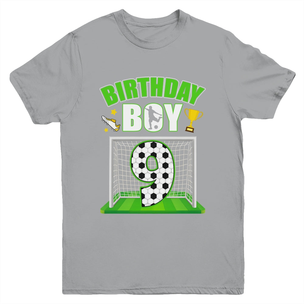 Soccer 9th Birthday Boy 9 Year Old Sport 7yr Boys Party Youth Shirt | siriusteestore