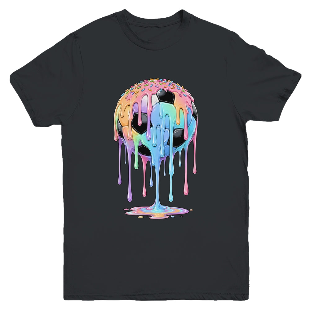 Soccer Ball Ice Cream Dripping Cute Soccer Drip Boys Girls Youth Shirt | siriusteestore