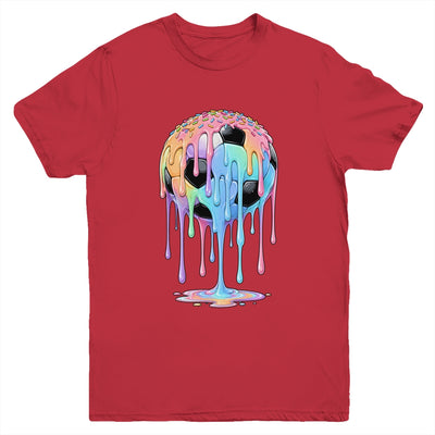 Soccer Ball Ice Cream Dripping Cute Soccer Drip Boys Girls Youth Shirt | siriusteestore