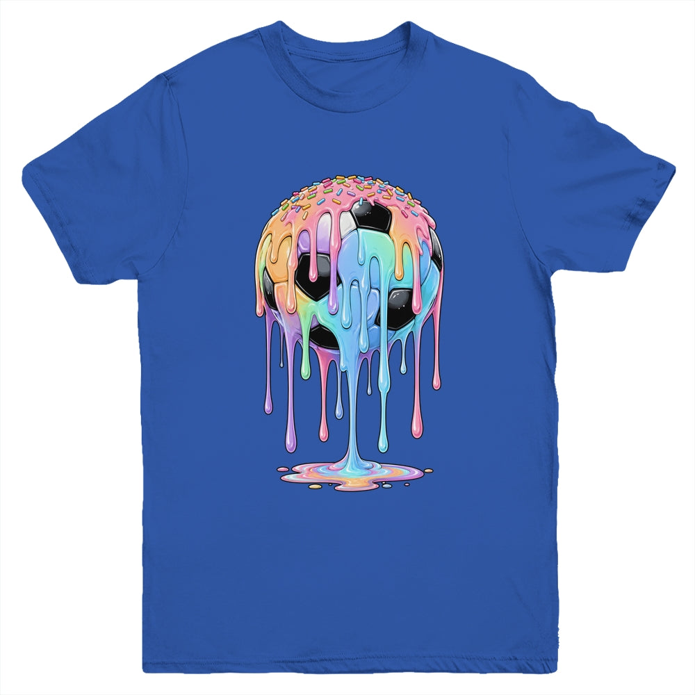 Soccer Ball Ice Cream Dripping Cute Soccer Drip Boys Girls Youth Shirt | siriusteestore