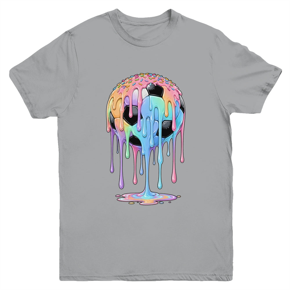 Soccer Ball Ice Cream Dripping Cute Soccer Drip Boys Girls Youth Shirt | siriusteestore