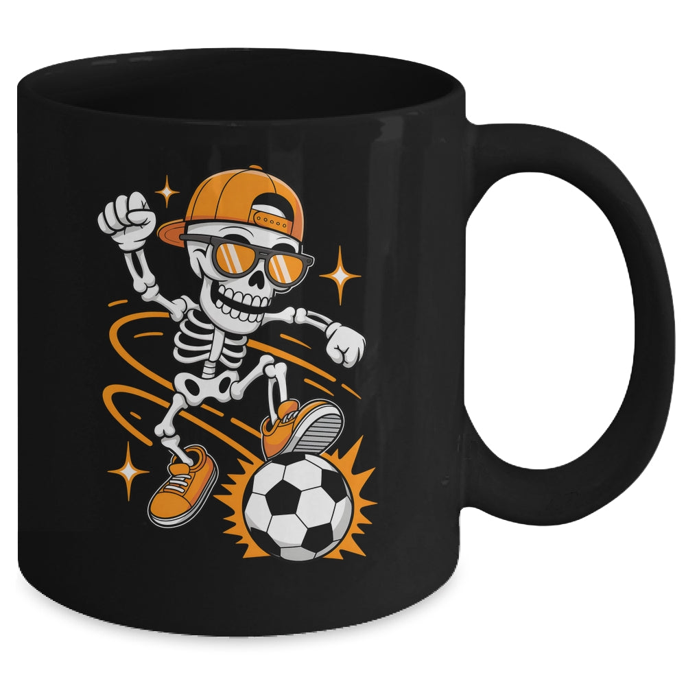 Soccer Halloween Skeleton Funny Soccer For Teens Boys Men Mug | siriusteestore