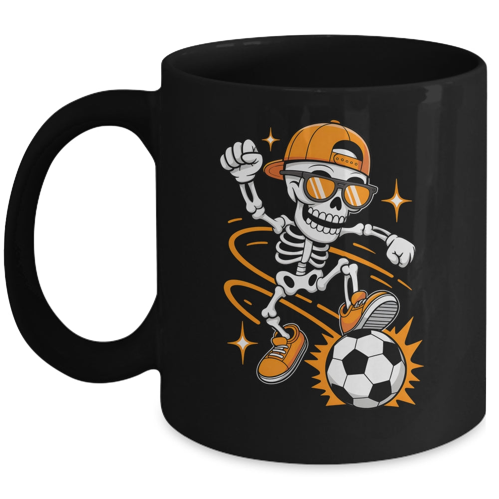 Soccer Halloween Skeleton Funny Soccer For Teens Boys Men Mug | siriusteestore