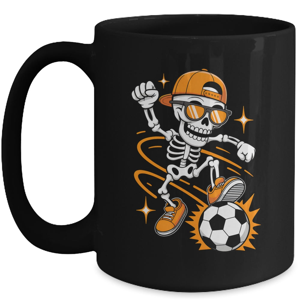 Soccer Halloween Skeleton Funny Soccer For Teens Boys Men Mug | siriusteestore