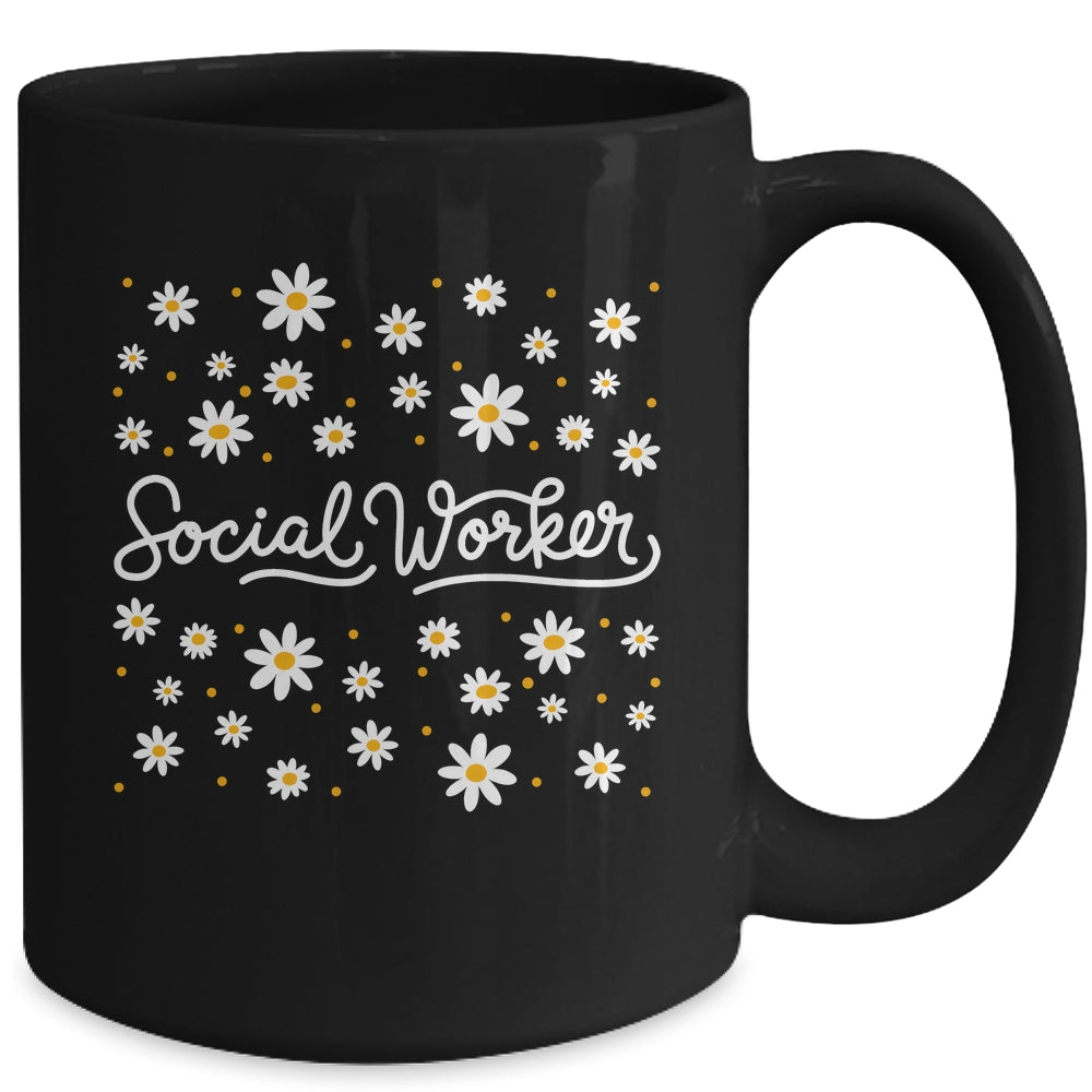 Social Worker Flower Floral Caseworker Social Work Month Mug | siriusteestore