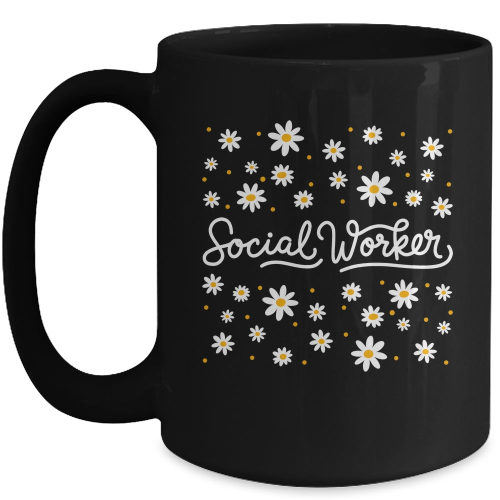 Social Worker Flower Floral Caseworker Social Work Month Mug | siriusteestore
