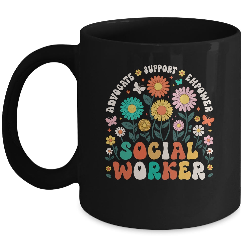 Social Worker Social Work Month Funny Work Love Groovy Mug | siriusteestore