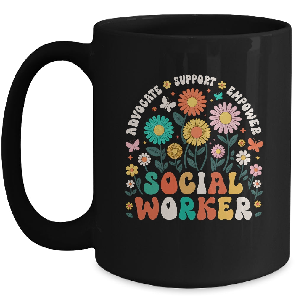 Social Worker Social Work Month Funny Work Love Groovy Mug | siriusteestore