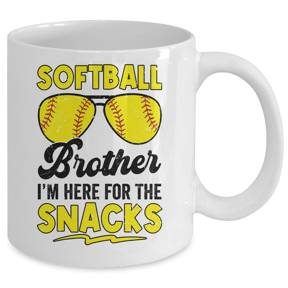 Softball Brother I'm Just Here For The Snacks Funny Mug | siriusteestore