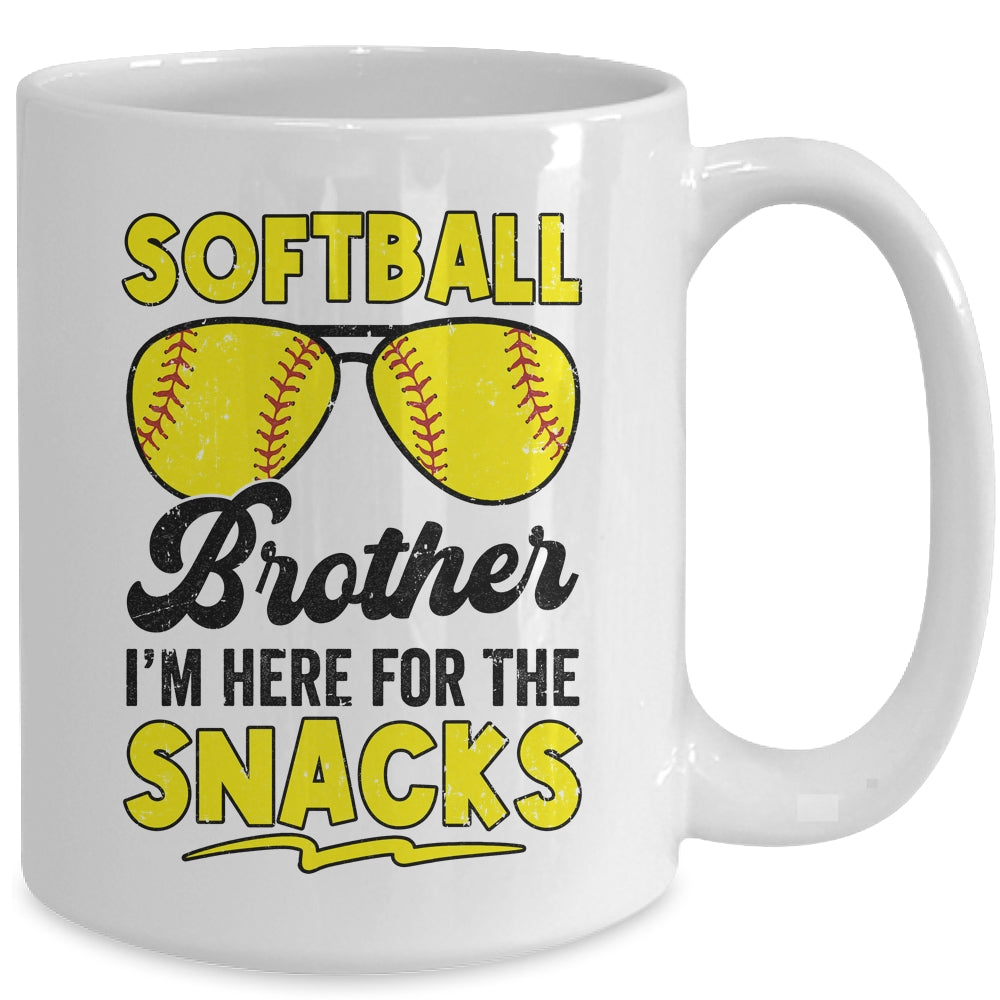 Softball Brother I'm Just Here For The Snacks Funny Mug | siriusteestore