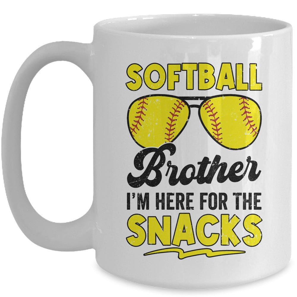 Softball Brother I'm Just Here For The Snacks Funny Mug | siriusteestore