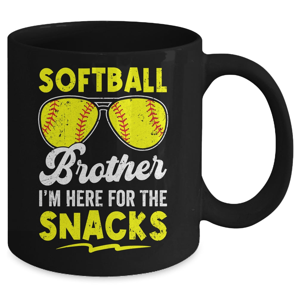 Softball Brother I'm Just Here For The Snacks Funny Retro Mug | siriusteestore