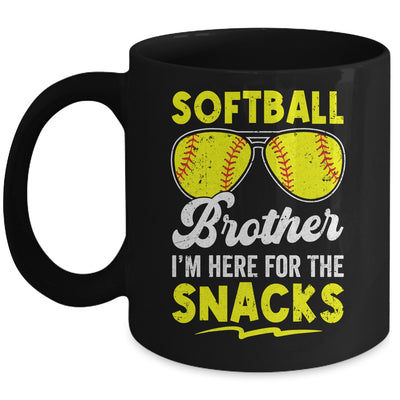 Softball Brother I'm Just Here For The Snacks Funny Retro Mug | siriusteestore