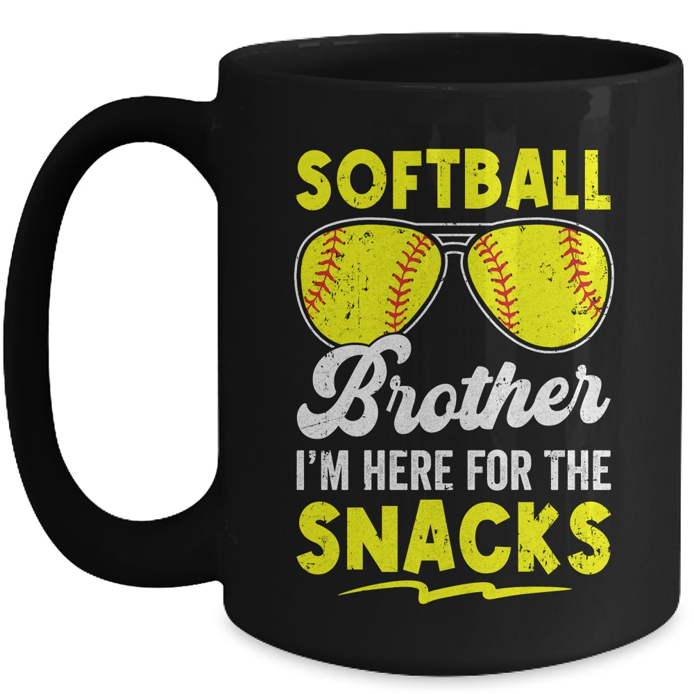 Softball Brother I'm Just Here For The Snacks Funny Retro Mug | siriusteestore