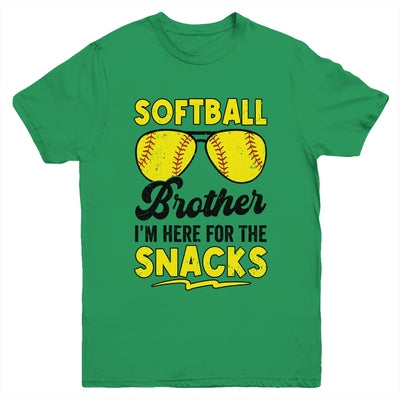 Softball Brother I'm Just Here For The Snacks Funny Youth Shirt | siriusteestore