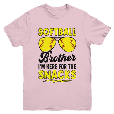 Softball Brother I'm Just Here For The Snacks Funny Youth Shirt | siriusteestore