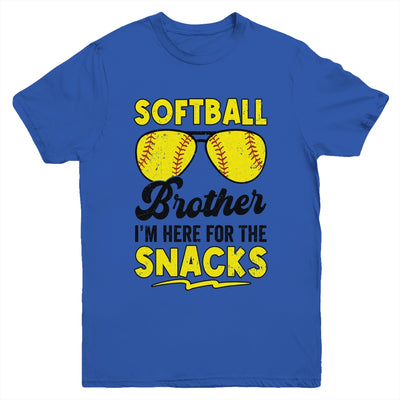 Softball Brother I'm Just Here For The Snacks Funny Youth Shirt | siriusteestore