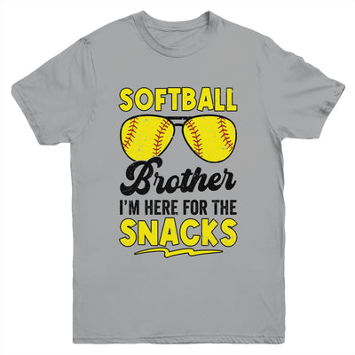 Softball Brother I'm Just Here For The Snacks Funny Youth Shirt | siriusteestore