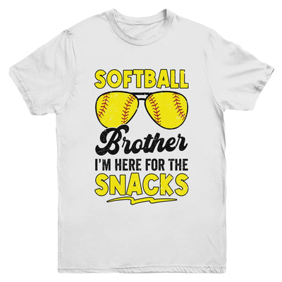 Softball Brother I'm Just Here For The Snacks Funny Youth Shirt | siriusteestore
