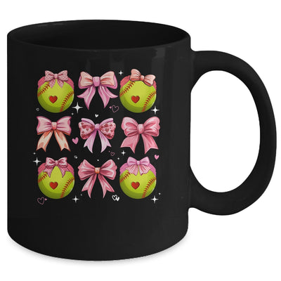 Softball Coquette Bow Softball Mom Mothers Day Softball Mama Mug | siriusteestore