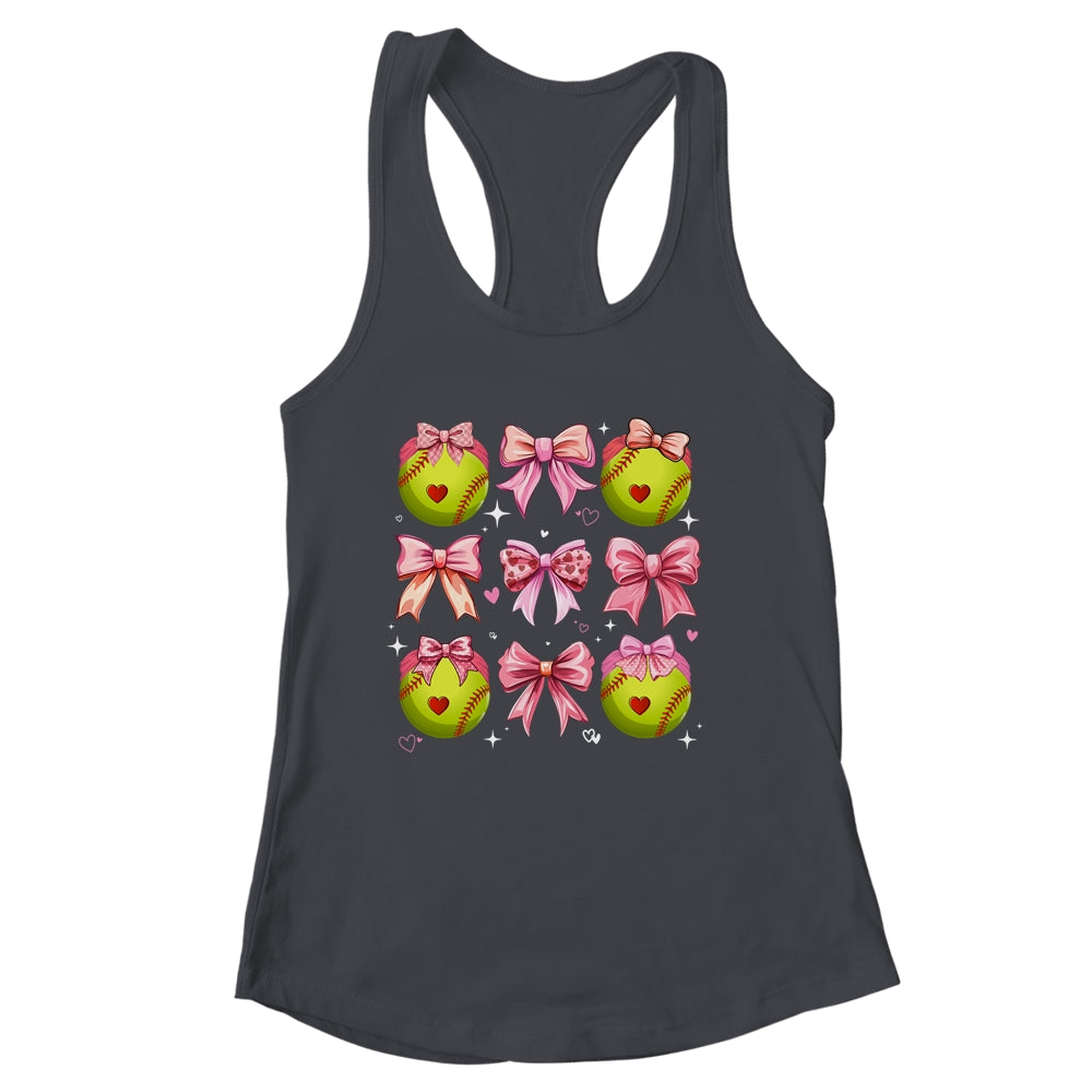Softball Coquette Bow Softball Mom Mothers Day Softball Mama Shirt & Tank Top | siriusteestore