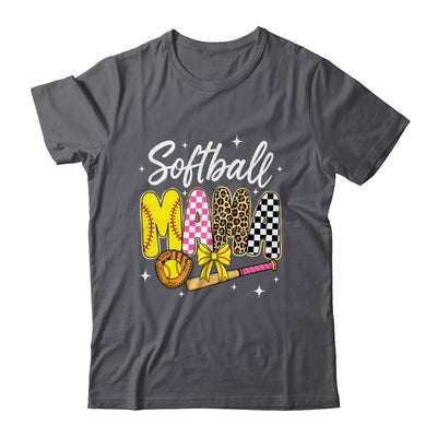 Softball Mama Leopard Coquette Bow Mom Mother Women Shirt & Tank Top | siriusteestore