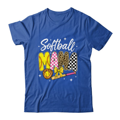 Softball Mama Leopard Coquette Bow Mom Mother Women Shirt & Tank Top | siriusteestore