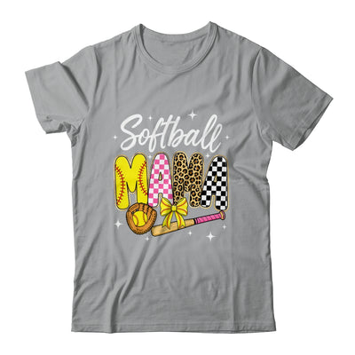 Softball Mama Leopard Coquette Bow Mom Mother Women Shirt & Tank Top | siriusteestore