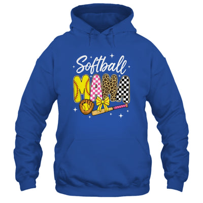 Softball Mama Leopard Coquette Bow Mom Mother Women Shirt & Tank Top | siriusteestore