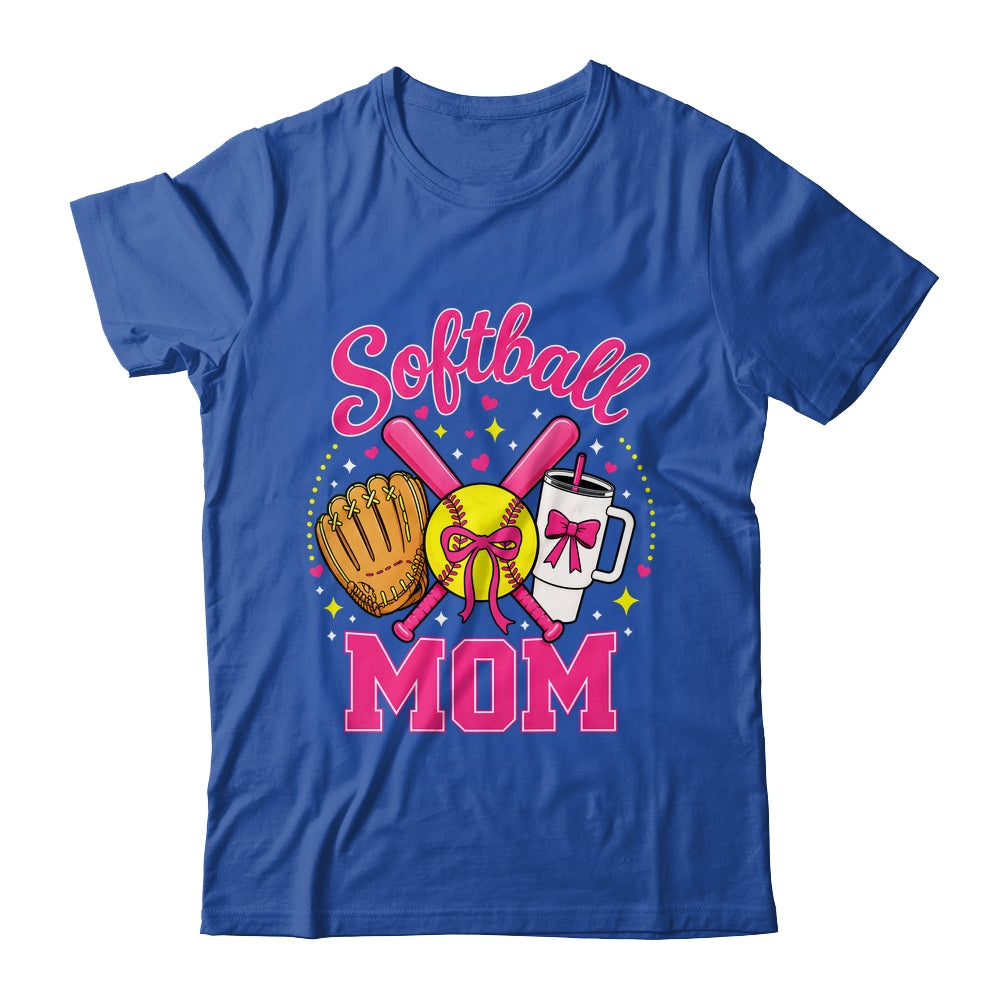Softball Mom Player Game Day Coquette Pink Bow Shirt & Tank Top | siriusteestore