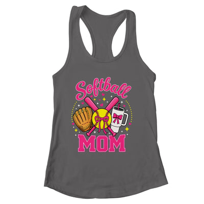 Softball Mom Player Game Day Coquette Pink Bow Shirt & Tank Top | siriusteestore