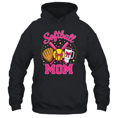 Softball Mom Player Game Day Coquette Pink Bow Shirt & Tank Top | siriusteestore