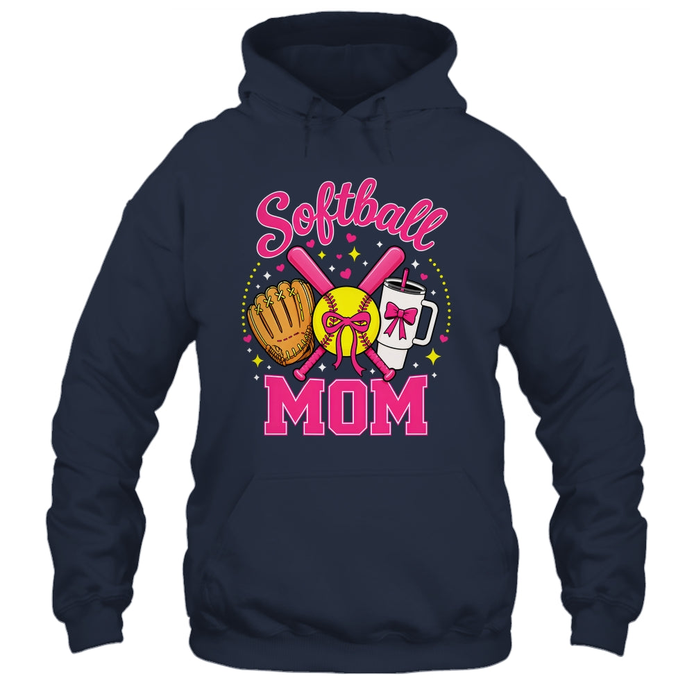 Softball Mom Player Game Day Coquette Pink Bow Shirt & Tank Top | siriusteestore