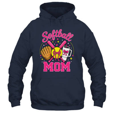 Softball Mom Player Game Day Coquette Pink Bow Shirt & Tank Top | siriusteestore