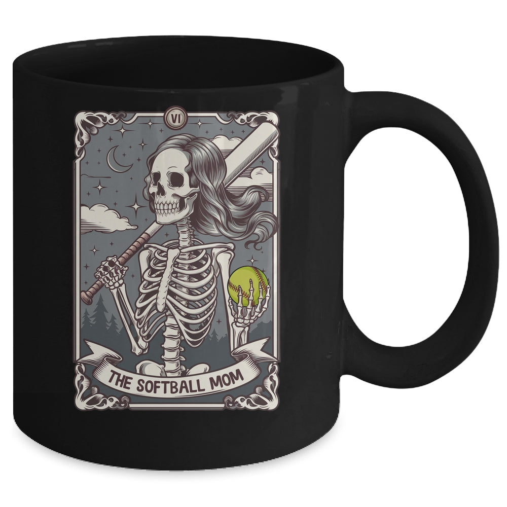 Softball Mom Tarot Card Skeleton Softball Mama Mothers Day Mug | siriusteestore