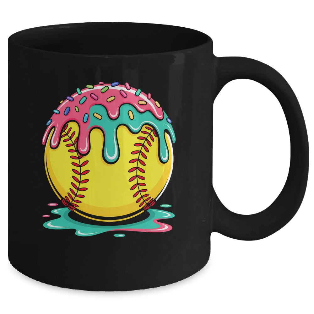 Softball Player Teen Girls Softball Drip Girls Ice Cream Mug | siriusteestore