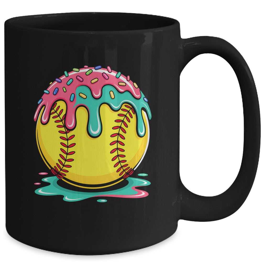 Softball Player Teen Girls Softball Drip Girls Ice Cream Mug | siriusteestore