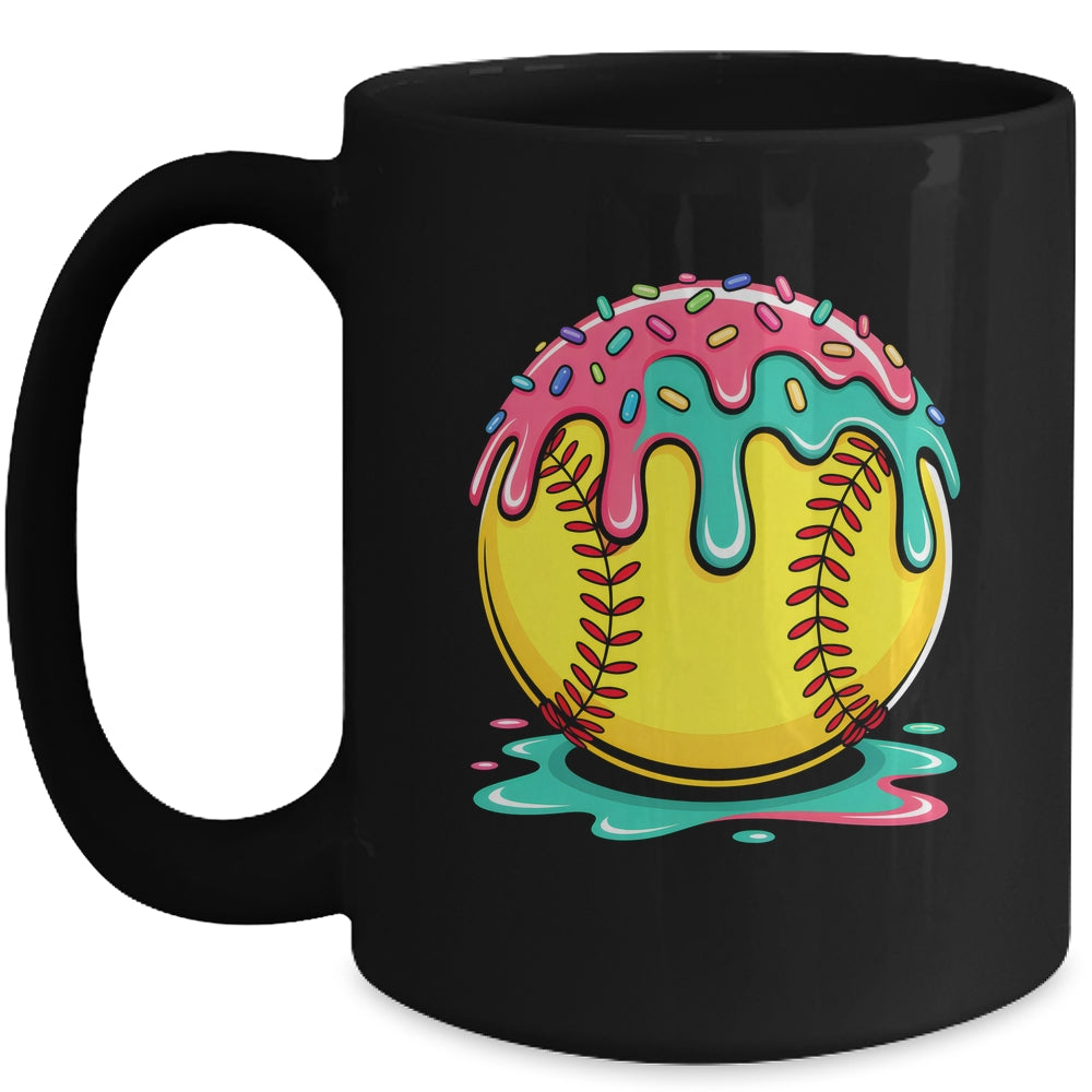 Softball Player Teen Girls Softball Drip Girls Ice Cream Mug | siriusteestore