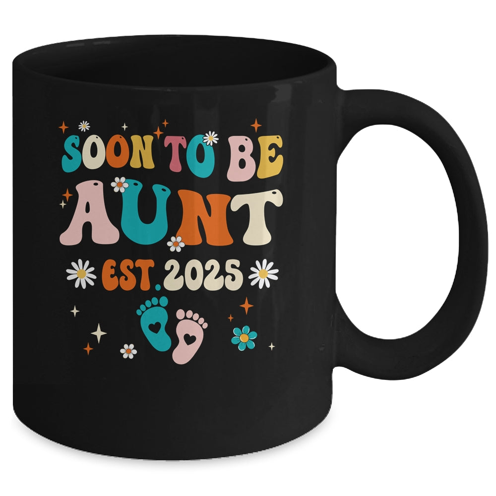 Soon To Be Aunt Est 2025 Pregnancy Announcement Groovy Mug | siriusteestore