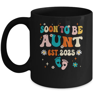 Soon To Be Aunt Est 2025 Pregnancy Announcement Groovy Mug | siriusteestore