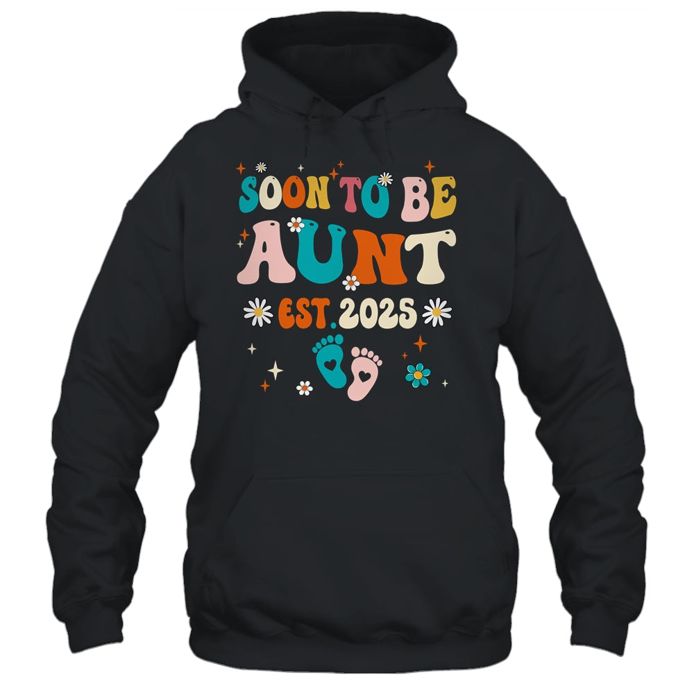 Soon To Be Aunt Est 2025 Pregnancy Announcement Groovy Shirt & Tank Top | siriusteestore