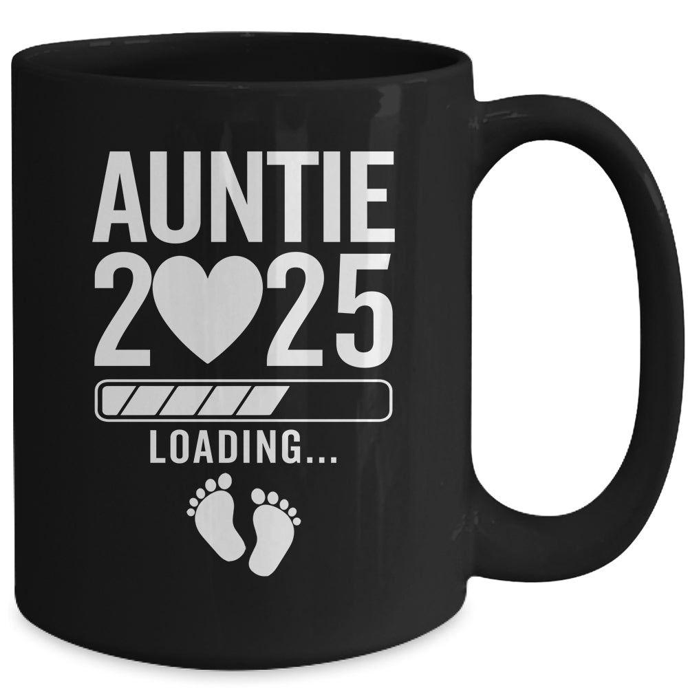 Soon To Be Auntie 2025 Pregnancy Announcement Loading Mug | siriusteestore