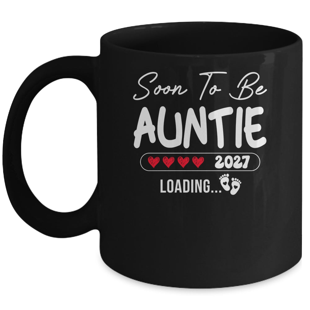 Soon To Be Auntie 2027 Loading Promoted To Auntie Est 2027 Mug | siriusteestore