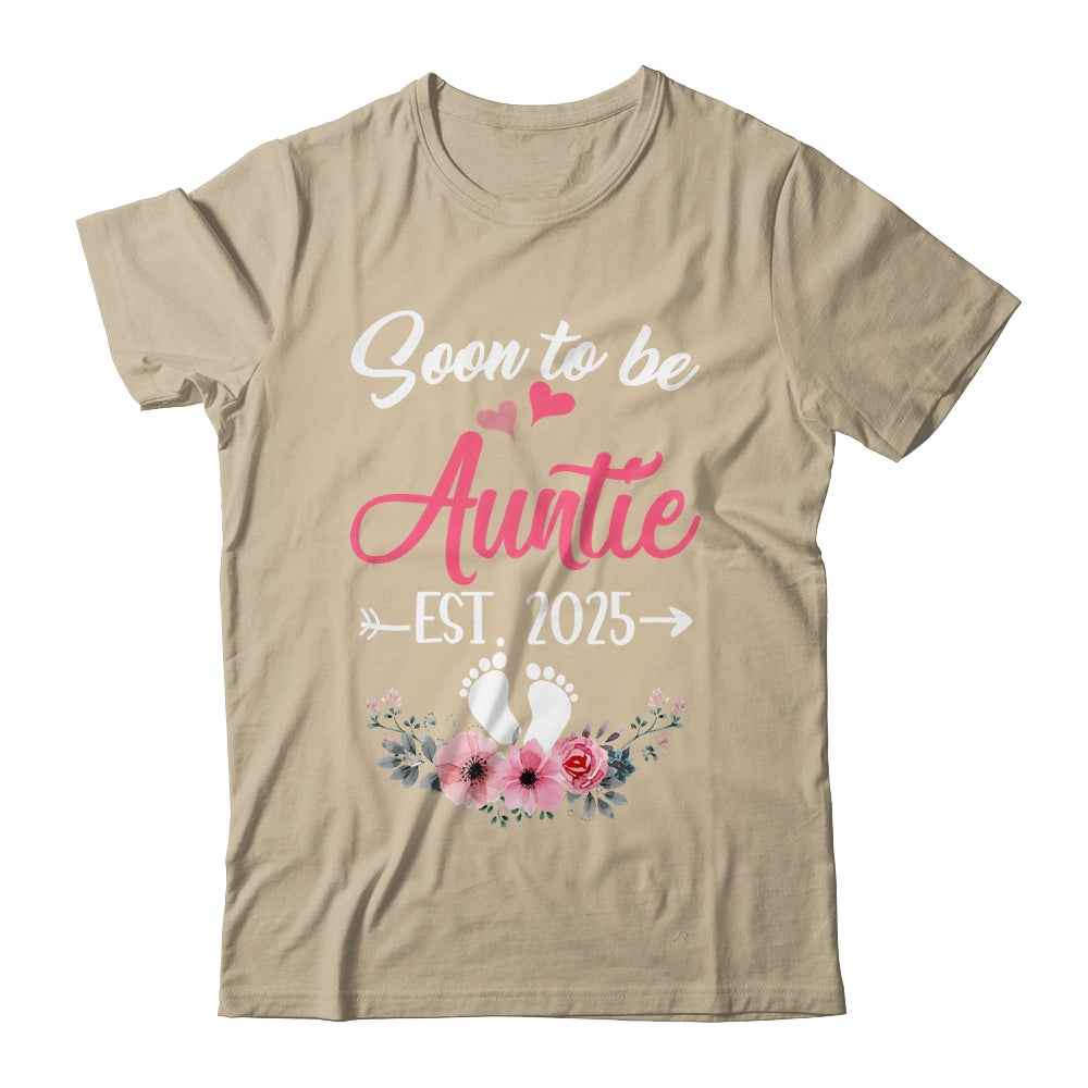 Soon To Be Auntie Est 2025 Mothers Day First Time Auntie Shirt & Tank Top | siriusteestore