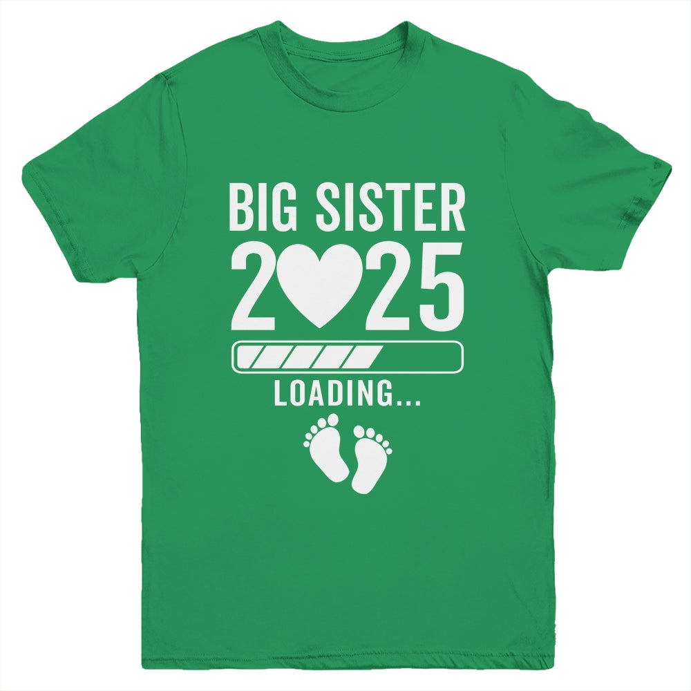 Soon To Be Big Sister 2025 Pregnancy Announcement Loading Youth Shirt | siriusteestore