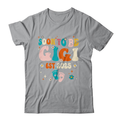 Soon To Be Gigi Est 2025 Pregnancy Announcement Groovy Shirt & Tank Top | siriusteestore