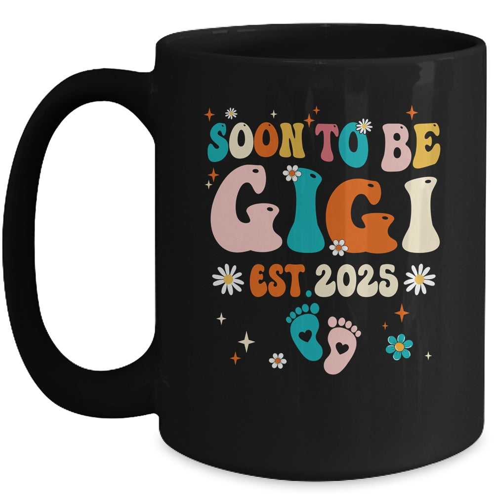 Soon To Be Gigi Est 2025 Pregnancy Announcement Groovy Mug | siriusteestore